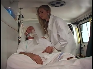 Doctor fucks patient in back of ambulance