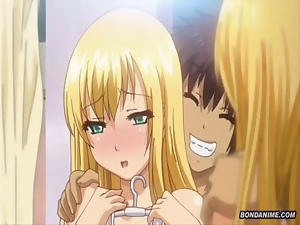 Blonde hentai anime girlfriend with big boobs