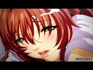Horny hentai anime schoolgirl caught masturbating