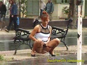hot girls peeing in public
