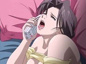 Horny anime girl double dildo sex
