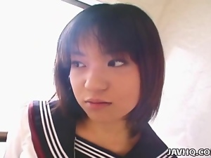 Pretty Japanese schoolgirl cumfaced uncensored