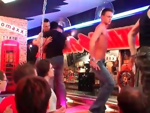Hot dancing at a gay bar