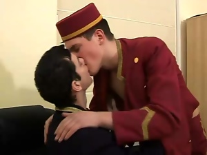 Hotel works kissing and fucking anally lustily