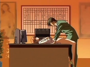 Boss fucks anime pussy on his desk