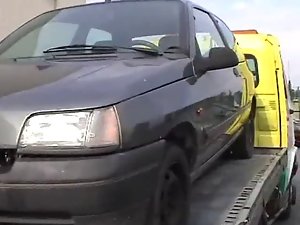 French Aged banged by Truck Driver