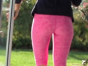 MUST SEE! (Sheer Rosy Tights Fit Butt Striped Thongs)