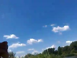 Dickflash - Jerking for a topless sunbather .360p