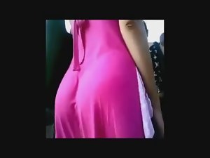 Big bubble bum raunchy teen with pinky skirt