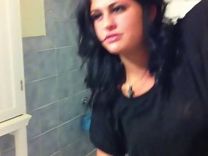 Filthy lass watches and helps shave a friend&#039;s dirty ass