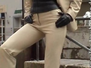 leather pants suit