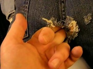 Getting fingered in my holey jeans