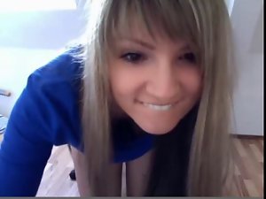 Extremely Lewd Light-haired Seductive teen Young woman masturbating on Webcam!