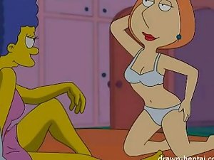 Loise Griffin and Marge Simpson butch orgy