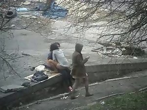 Couple fuck in park