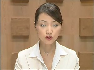Lovely Jap newscaster gets several facisls
