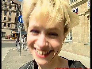 Blond from the street displays her body