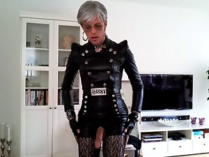 Sissy sensual leather outfit 2