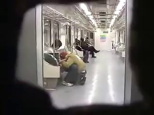 randy japanese couple public blow in train