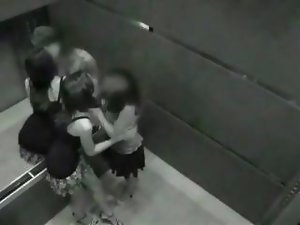 Sleazy Hidden cams in elevator
