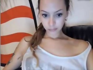 Stunning chick stripping on cam