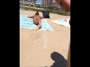 Depraved cum over two women who were on the beach