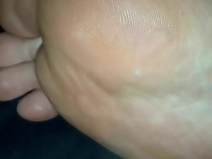 Sweaty sole close up