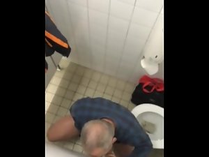 Experienced Man Licks My Cock Thru Glory Fuckhole Public Toilet