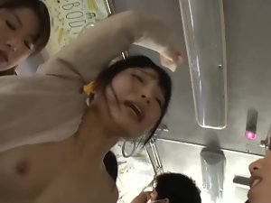 Jap lesbo get Strapon on bus (HD-1080p)