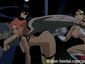 Justice League Hentai - Two girls for Batman pecker